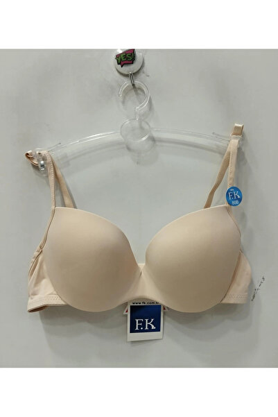 F.K Women's Lightly Padded Laser Cut Nude Bra