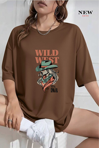 New Shine Μπλουζάκι με στάμπα Wild West Oversize