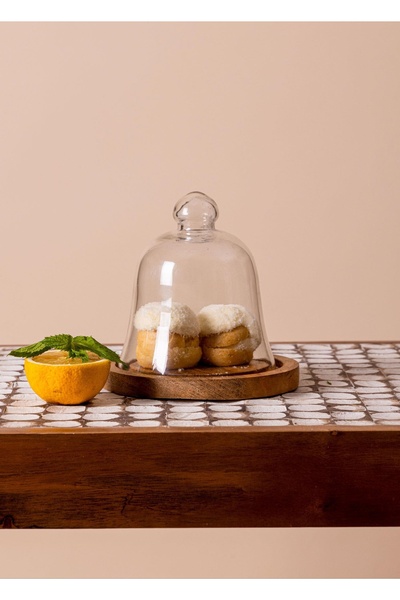 RİVO HOME DECOR وعاء تخزين الكيك من ماديرا 20x21x21 سم