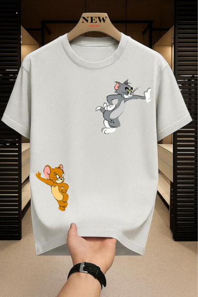 New Shine تيشيرت توم وجيري مطبوع قصة فضفاضة