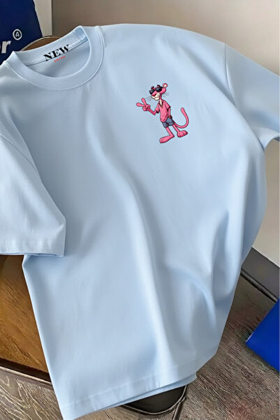 New Shine Оверсайз тениска с принт на пантера