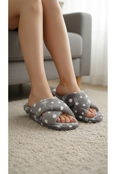 gigigiyim Cross Polka Dot Patterned Women's Home Slippers