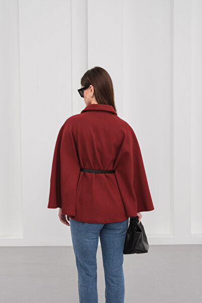 BLUE DAY'S Women's Belted Poncho Coat Standard Size - Stylish Winter Cape Model