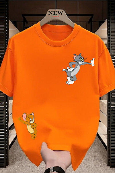 New Shine تيشيرت توم وجيري مطبوع قصة فضفاضة