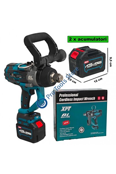 German Meister Professional Impact Wrench, 1 inch Square Drive, 128V, 10Ah