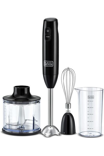 Generic BLACK+DECKER Hand Blender HB600-B5 - 600W, 600ml Chopping Bowl, 500ml Beaker