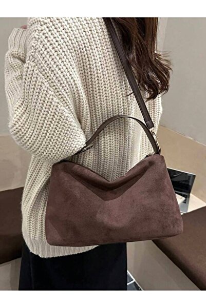 Rivina Narin Women's Suede Lock Detailed Hand Shoulder and Women's Bag 30/25 Size