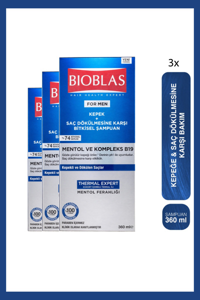 Bioblas Thermal Expert Men šampon proti lupům 360 ml 3 kusy