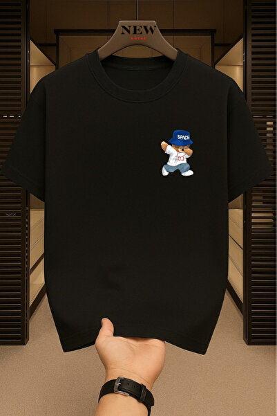 New Shine تي شيرت سبيس تيدي بير مطبوع قصة فضفاضة