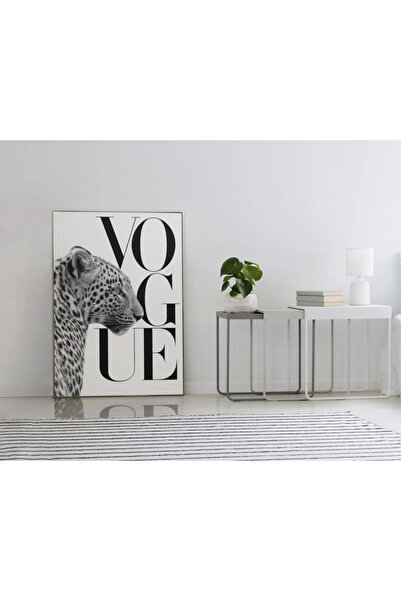 luxorpixels ÇERÇEVESİZ voguee Leopar Duvar Posteri Siyah ve Beyaz Trend Moda Ofis Dekoru Estetik