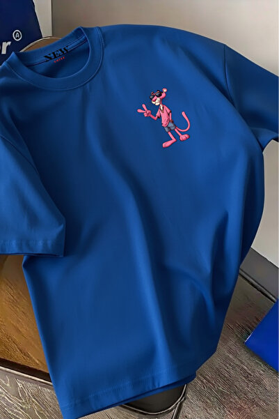 New Shine Оверсайз тениска с принт на пантера