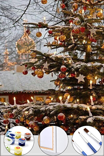 İZSA HOBİ Sayılarla Boyama Hobi Seti 40x50 Çerçeveli Numaralı Tuval Fırça Boy...