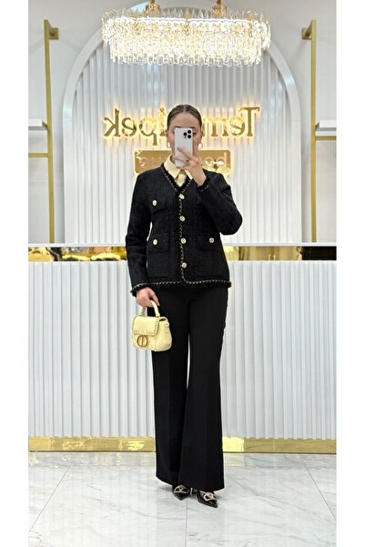 Nefise Angora Sim ve Püskül Detaylı Hırka