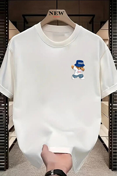 New Shine تي شيرت سبيس تيدي بير مطبوع قصة فضفاضة