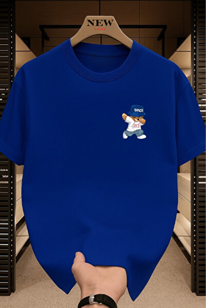 New Shine تي شيرت سبيس تيدي بير مطبوع قصة فضفاضة