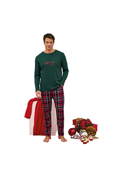 Over Sleep by Poleren Over Sleep 2253 Erkek Eşli Yılbaşı Pijama Takım