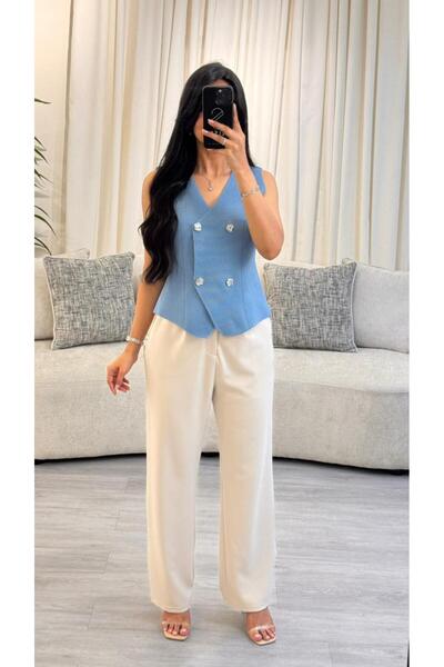 SELSAL Sky blue vest and pants set