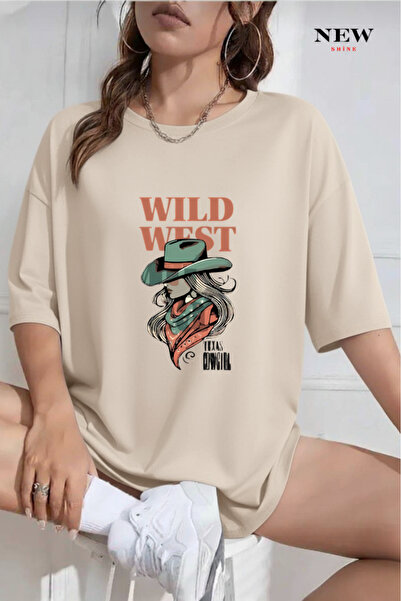 New Shine Μπλουζάκι με στάμπα Wild West Oversize