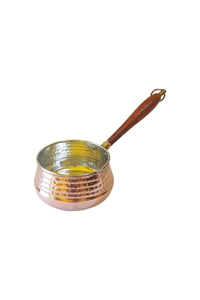 EHA Cratita turceasca pentru sos cu maner de lemn, 300ml, 9cmx5cm, cupru,