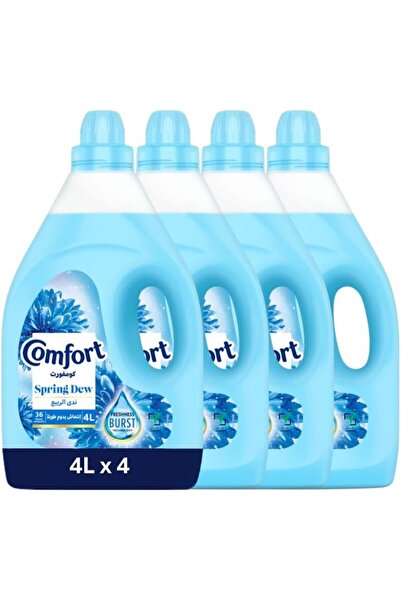 Comfort Fabric Softener, Spring Dew, Freshness-Burst Technology, 4L x 4
