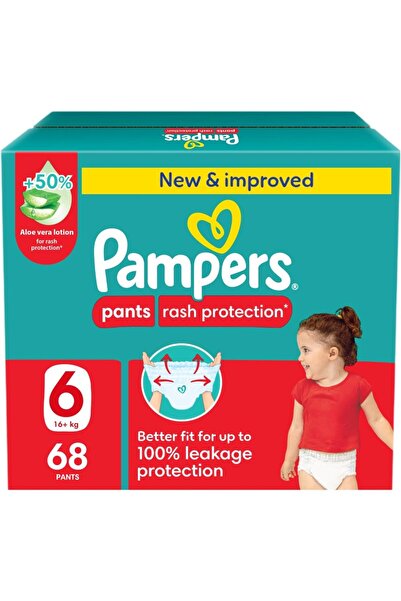 Pampers Rash Protection, Size 6, 16+ kg, Giant Box, 68 Diaper Pants