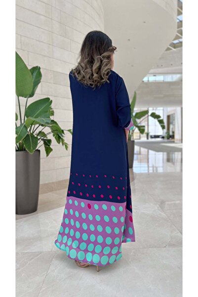 AYA mw1618-Summer-Abaya-Chiffon-Print-Poly-Dot-Chiffon-Abaya