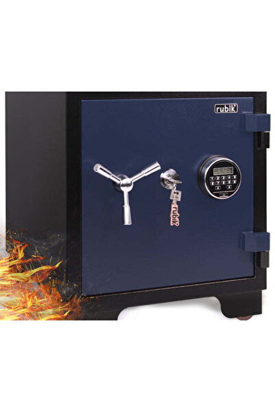 RUBIK 2-Hour Fire Proof and Burglary Resistant Safe Dual Digital & Key Lock 110kg (58x50x50cm) RBDF-580