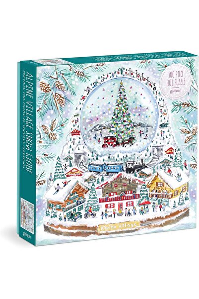 Galison Michael Storrings Alpine Village Snow Globe 500-Piece Foil Puzzle