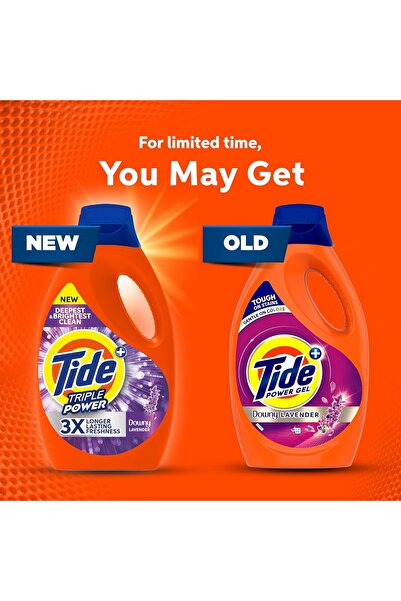 Tide Triple Power with a Touch of Downy Lavender Liquid Detergent, 2.8L