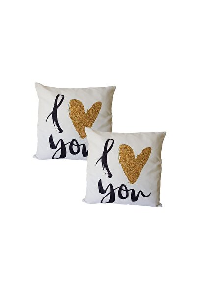 EHA Set 2 fete de perna, print I Love You, material textil, 43x43 cm, EHA, 30