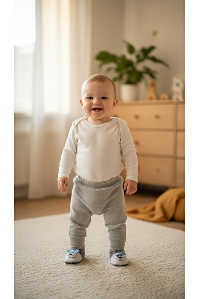 gigigiyim Dog Patterned Baby Boy Slippers