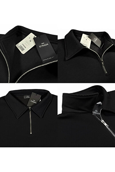 fobun Sweatshirt Men's Sweatshirt Thick Sweatshirt Polo Collar Combed Cotton Zipper Men's Sweatshirt