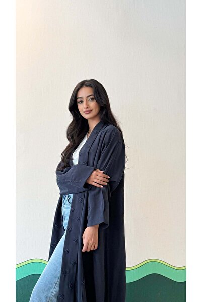 AYA mwt367-Abaya-Navy-Style-Scarf-of-Small-Roses