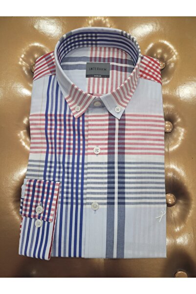 Sarar İNTERVİEW KARELİ MAVİKARELİ GÖMLEK %100 PAMUK