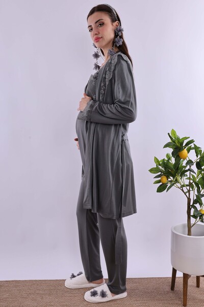 ByLohusa Effortt Maternity Pajamas Set with Smoked Dressing Gown