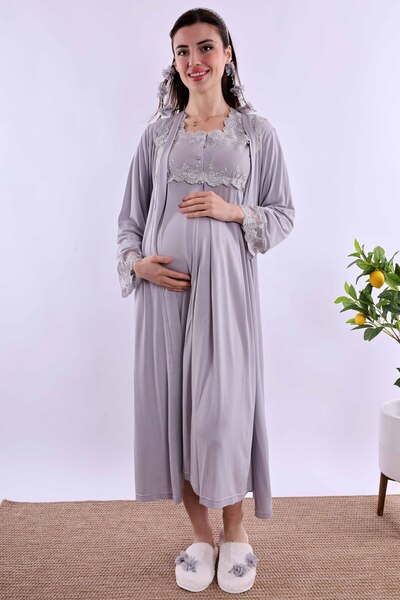 ByLohusa Effortt Gray Pregnant Maternity Set