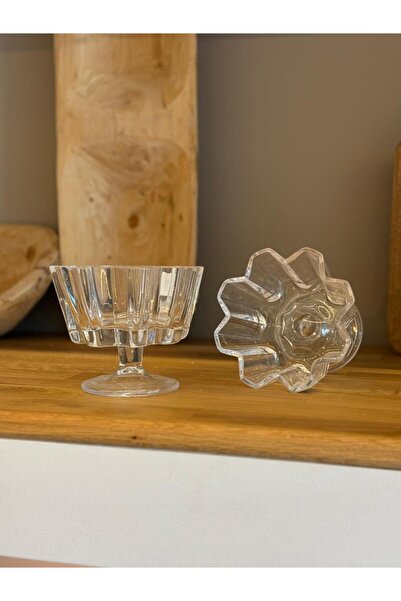 Miko Home & Garden Flower Shaped Glass Footed Multi-Purpose Serving Bowl – Set of 2 (Dessert, Breakfast, Snack, Ice Cream Bowl)