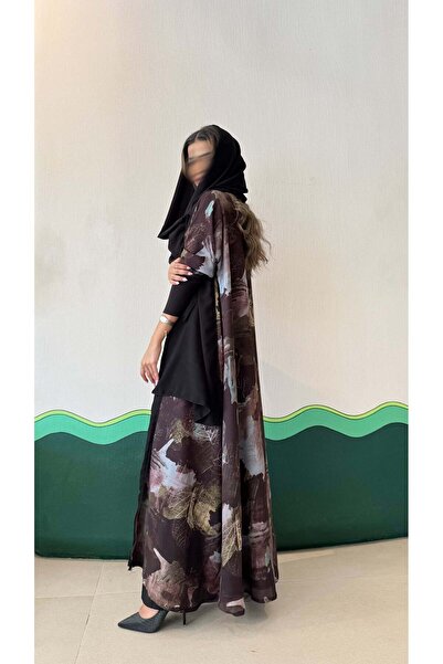 AYA عباية نصف خزانة مزينة مبطنة بأكمام مطاطية