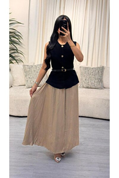 SELSAL Knitted blouse and flowing skirt set