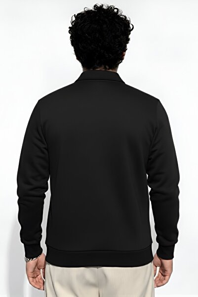 fobun Sweatshirt Men's Sweatshirt Thick Sweatshirt Polo Collar Combed Cotton Zipper Men's Sweatshirt