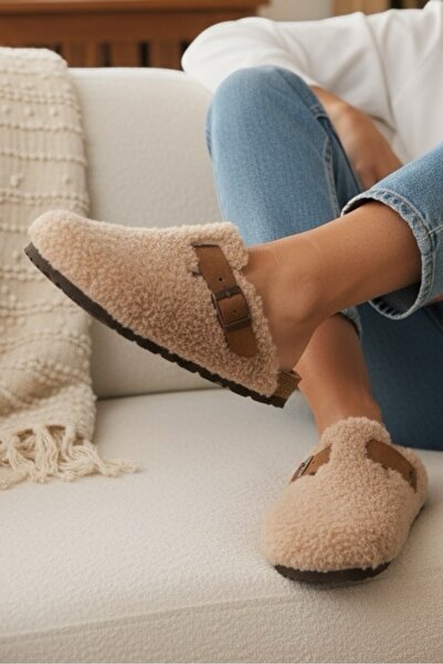 LAND OF CORK LC Natural Cork Sole Arch Supported Unisex Anatomical Real Fur Slippers