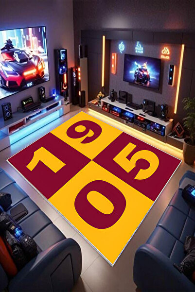 Reyhani TARAFTAR-2 Desenli Kaymaz Taban Makinede Yıkanabilir Gamıng Salon Hal...