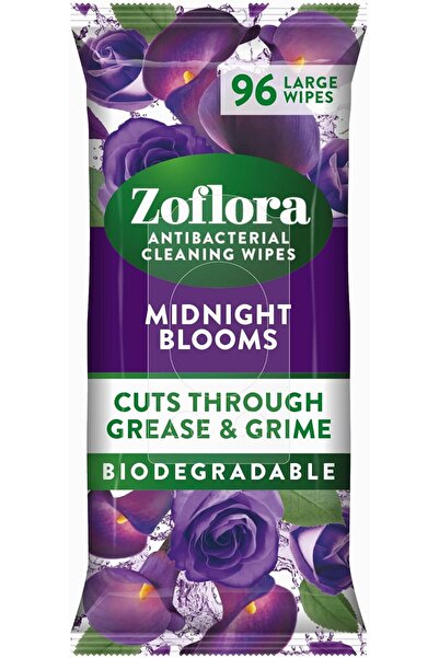 Zoflora Midnight Blooms Disinfectant Wipes, 96 pcs, Biodegradable, Plant-Based Antibacterial