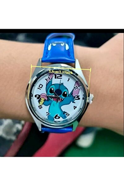 JOJO KIDS Children's Blue Stitch Wristwatch, Leather Soft Strap, Extra Light Watch