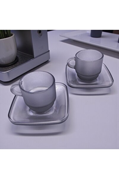 sharp&art Glass Coffee Cup Set, 2 Person, 80 Ml.