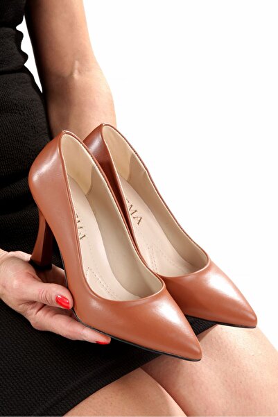 Y ESMA Stiletto Taba Cli̇t Medium Size 9cm Goblet Heel Women's Shoes New Season