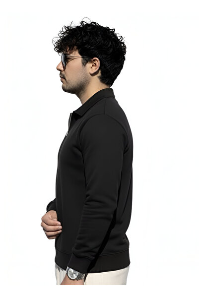 fobun Sweatshirt Men's Sweatshirt Thick Sweatshirt Polo Collar Combed Cotton Zipper Men's Sweatshirt