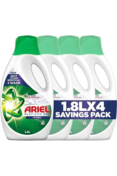 Ariel Platinum Clean Original Liquid Detergent, 4 x 1.8L