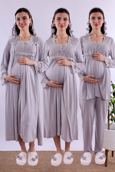 ByLohusa Effortt Gray Pregnant Maternity Set