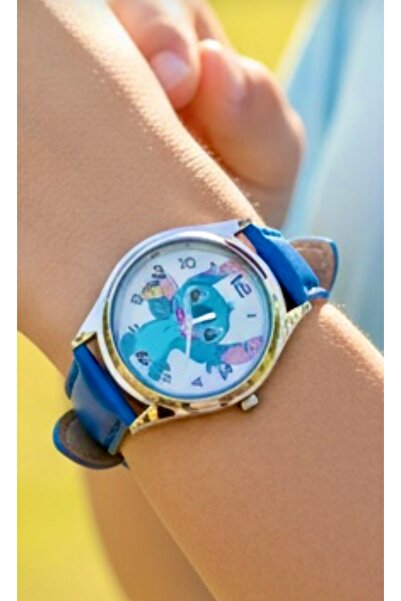 JOJO KIDS Children's Blue Stitch Wristwatch, Leather Soft Strap, Extra Light Watch